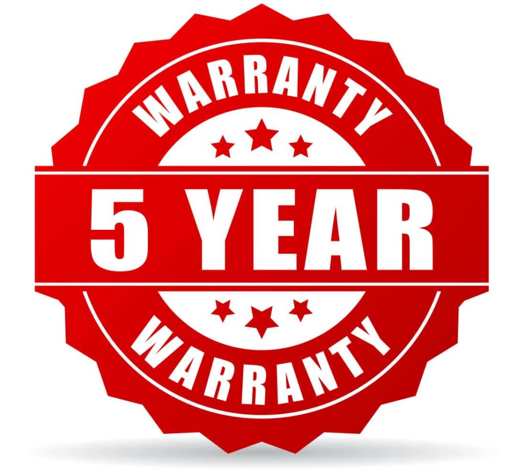 5 year Warranty