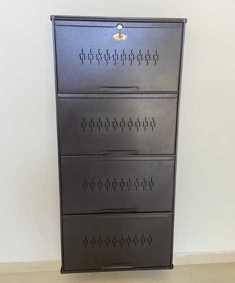 4 door jumbo brown shoe rack