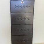 brown metal shoe rack 4 door