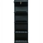 brown metal shoe rack 4 door