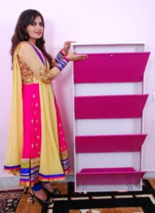 Metal Shoe rack opened