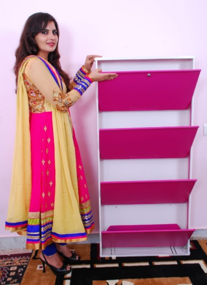 Metal Shoe rack opened