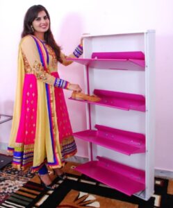 Metal Shoe rack with lady