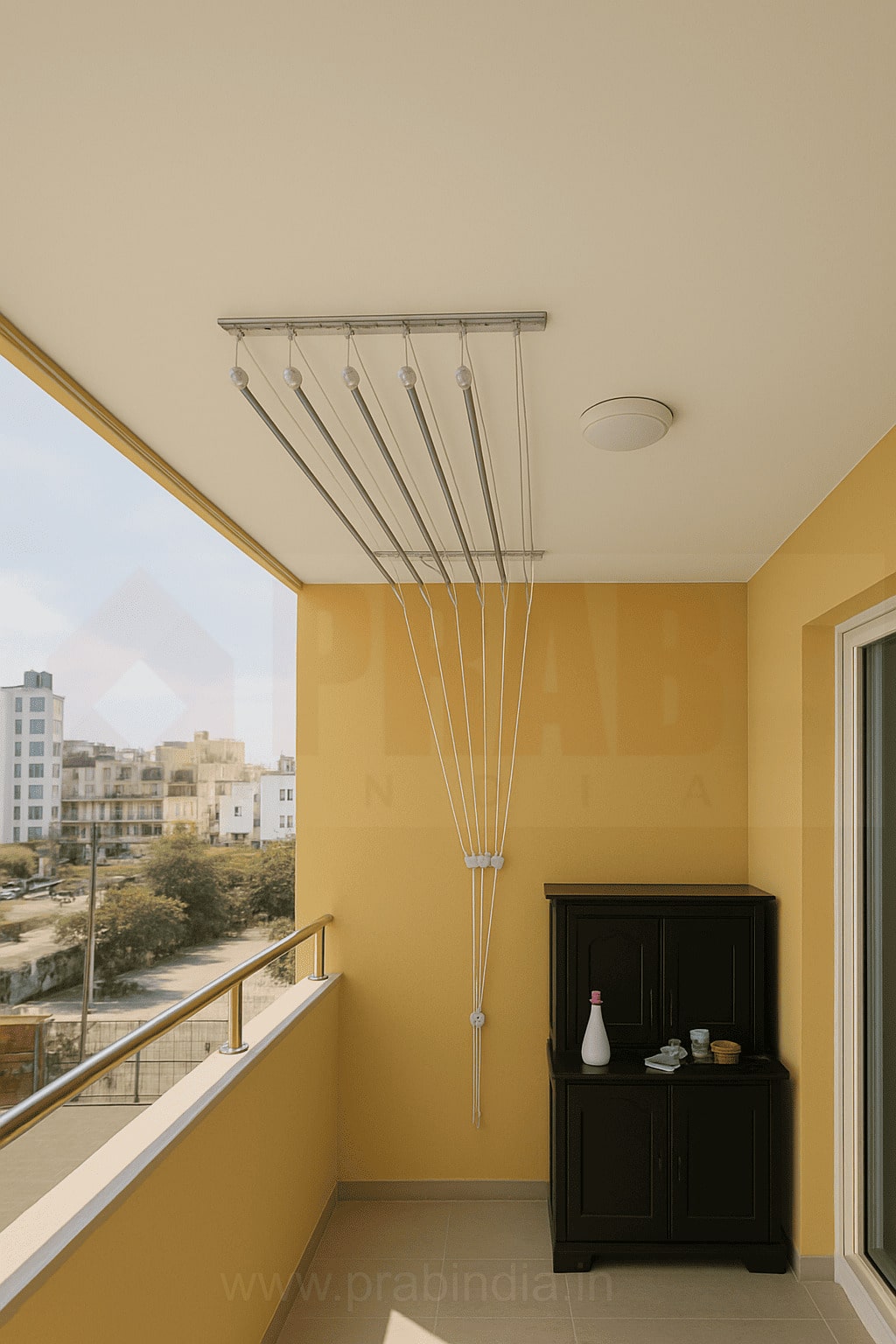 Ceiling clothes drying hanger