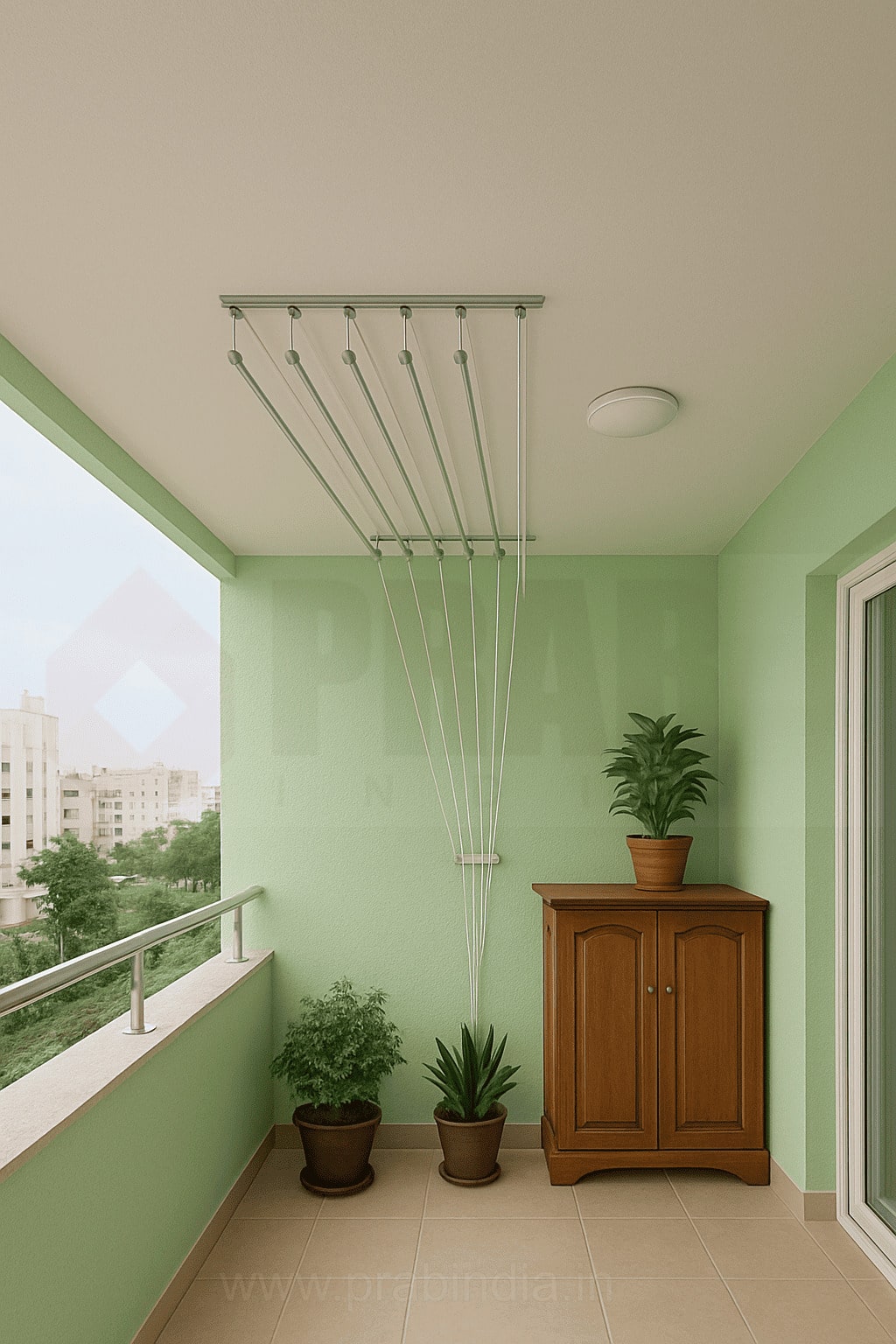 Ceiling clothes drying hanger
