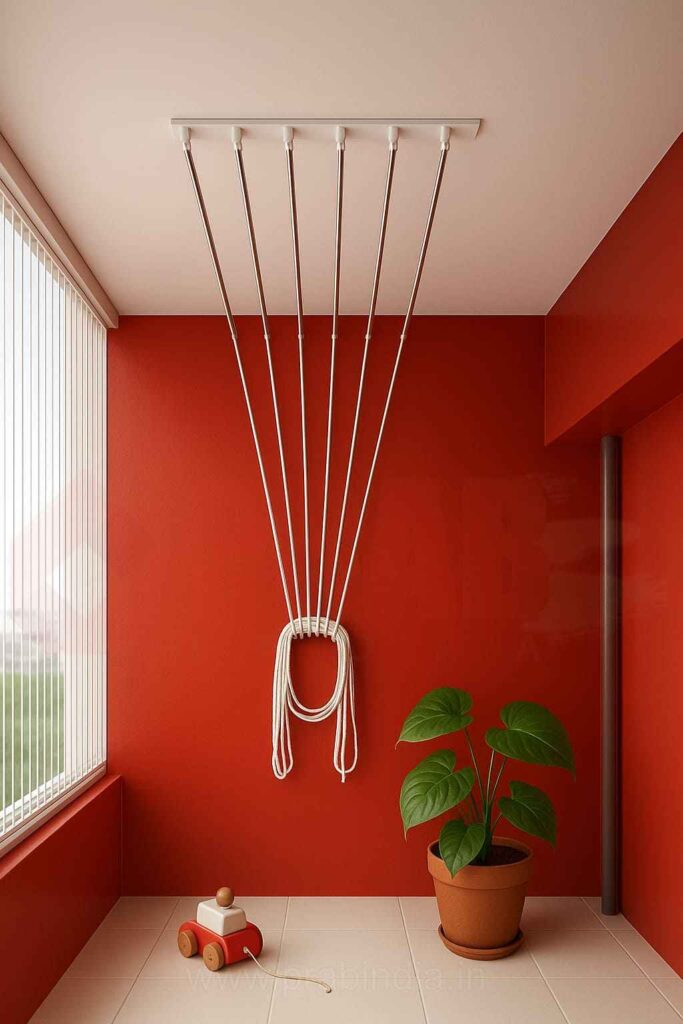 Ceiling clothes drying hanger